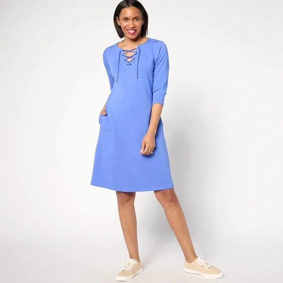 Lace-Up Midi Dress - Picture 1 of 6